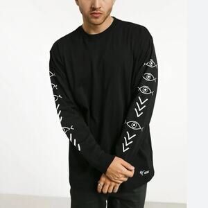 Vans X Shallowtree Tee Shirt Long Sleeve Crewneck Cotton Black White Size XL